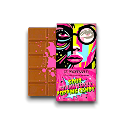 Le Professeur Strawberry Popping Candy 90grx12