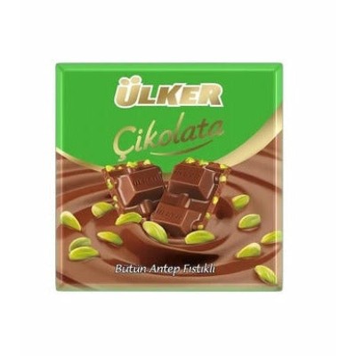 Ulker Milk Chocolate With Pistachio (Fistikli Kare Cikolata) 65 G