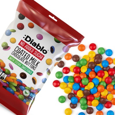 Diablo No Added Sugar Coated Milk Chocolate Buttons 40G