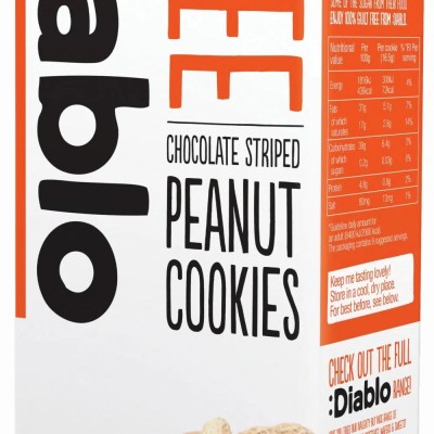 Diablo Sugar Free Chocolate Striped Peanut Cookies 150G