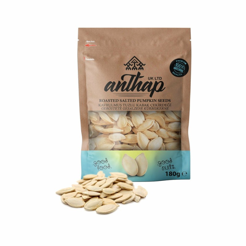 Anthap Roasted Salted White Pumpkin Seeds (Kavrulmus Tuzlu Beyaz Kabak Cekirdegi) 150 Gr