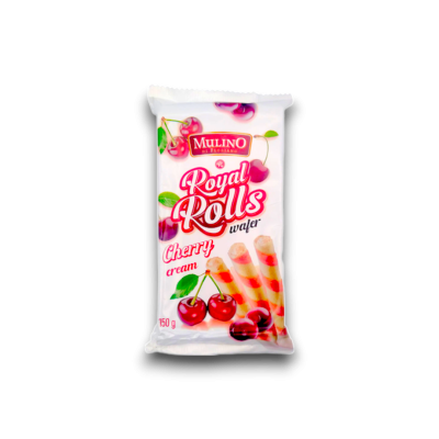Mulino Wafer Rolls Cherry 150gr