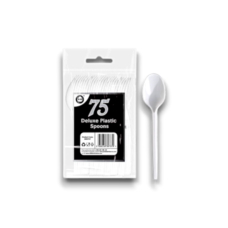Reusable Deluxe Plastic Spoons 75 pack