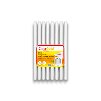 Catergold Compostable Plastic Straws 50pack