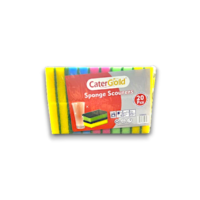 Cater Gold Sponge Scourers 20pack